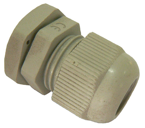 Cream PVC cable gland, internal use only, non-UV rated – 5-10mm capability
